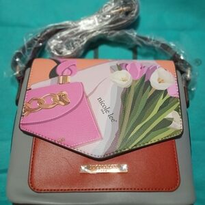 Nicole Lee Pink and Brown Crossbody Bag